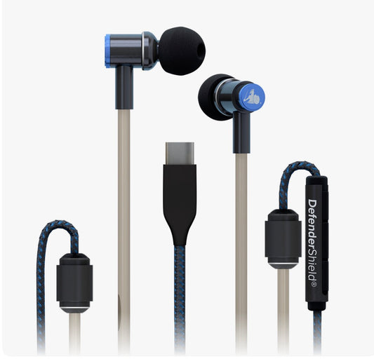 Radiation Free Wired Earbuds!! Air Tube Stereo Headphones DefenderShield