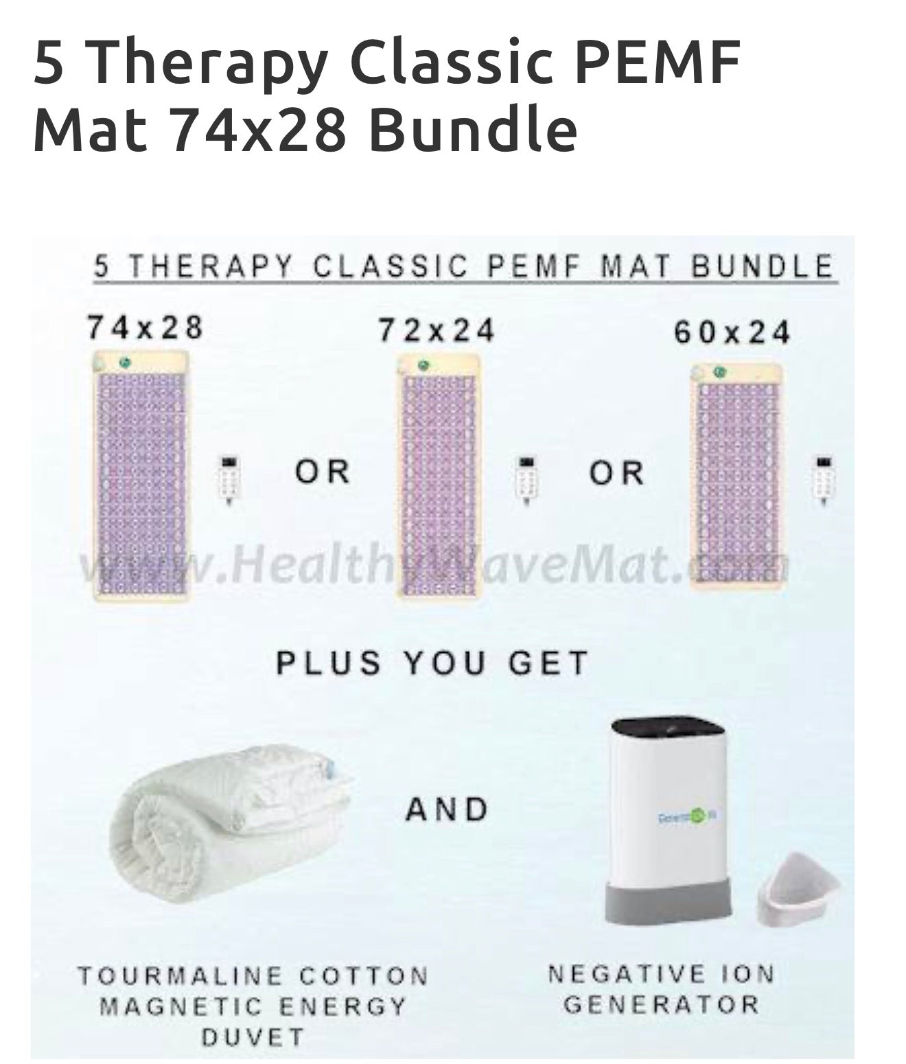 5-Therapy Classic PEMF Mat Bundle Certified 