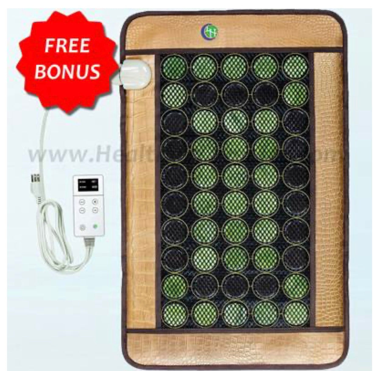 Healthy Wave Firm Mesh Jade and Tourmaline Infrared Mat for Back Pain