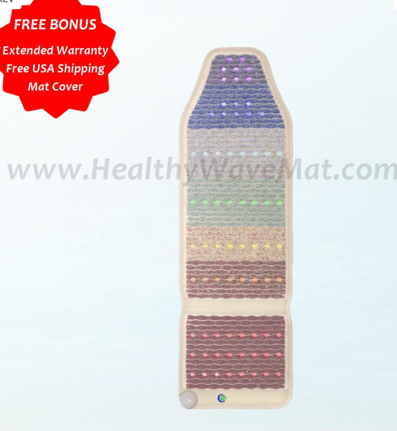 The Professional Chakra Harmony Mat - Rainbow Crystal Chakra Far Infrared PEMF Chair Mat 53" x 18"